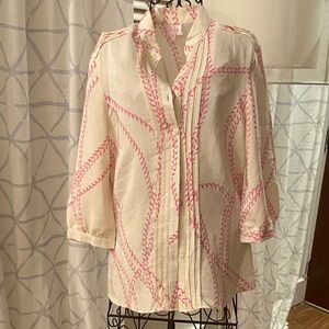 Parker Cream and Pink Top